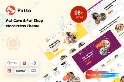 Patte - Hayvan Bakımı ve Pet Dükkanı WordPress Teması