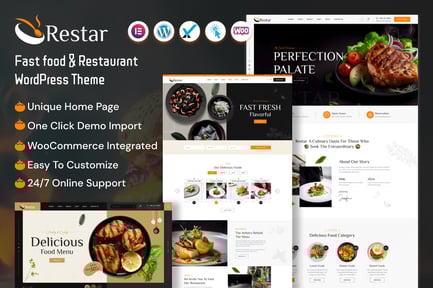 Restar - Hızlı Servis & Restoran WordPress Teması