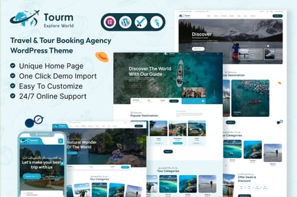 Tourm - Seyahat ve Tur Rezervasyon Acentası WordPress Teması