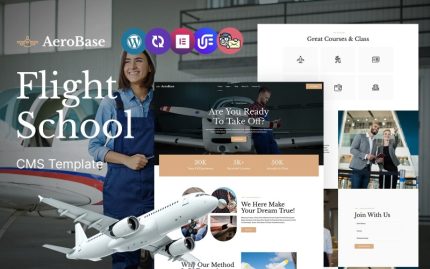 AeroBase - Uçuş Okulu Çok Amaçlı Mobil Uyumlu WordPress Teması