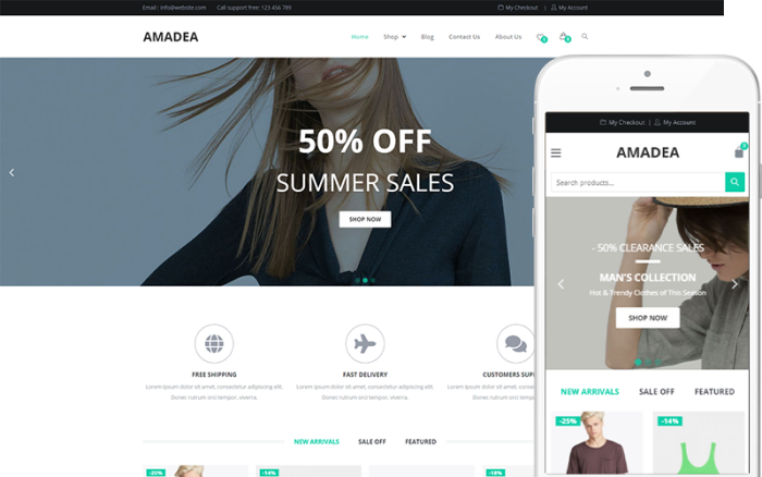Amadea – Mobil Uyumlu WooCommerce WordPress Teması