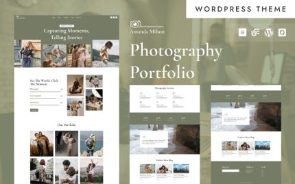 Amanda Milson - Minimalist Fotoğrafçılık Portföyü WordPress Elementor Teması