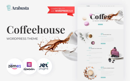Arabusta - Kahvehane WordPress Elementor Teması