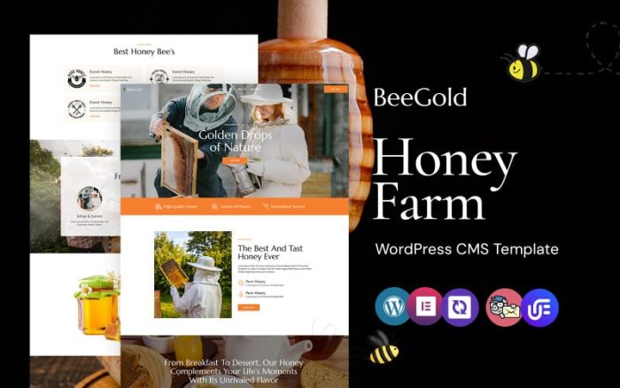 Beegold - Arılar ve Bal Çiftliği WordPress Elementor Teması