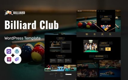 Billiard Haven - Havuz ve Bilardo Kulübü WordPress Elementor Teması