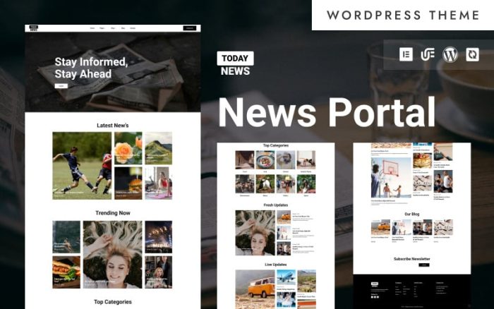 Bugünün Haberleri - Modern Haber Portalı ve Dergi WordPress Elementor Teması
