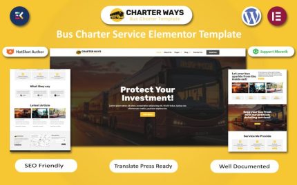 Charter Ways - Otobüs Kiralama Modern Elementor Teması