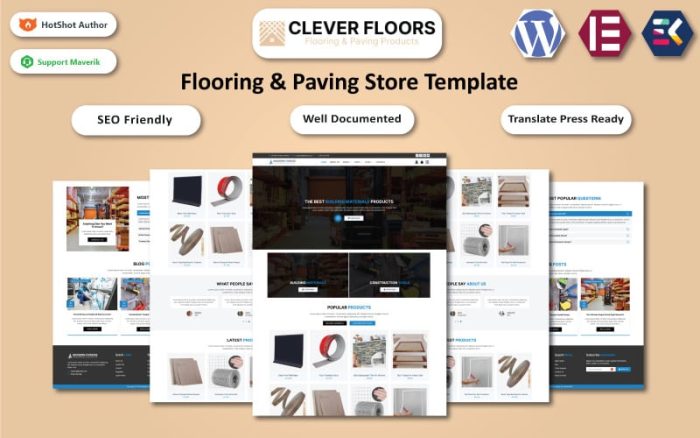 Clever Floors - Döşeme ve Kaplama Ürünleri Mağazası WooCommerce Elementor Teması