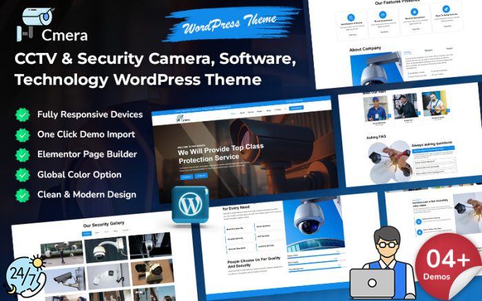Cmera - CCTV & Güvenlik Kamerası, Yazılım, Web Sitesi, Uygulamalar, Teknoloji WordPress Teması