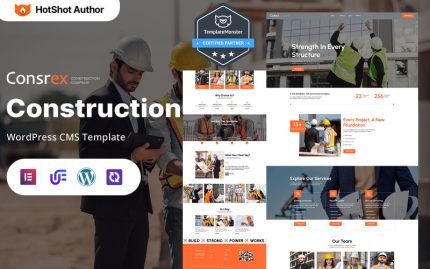 Consrex - İnşaat, Endüstriyel ve Müteahhit WordPress Mobil Uyumlu Teması