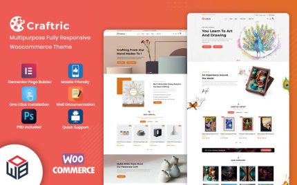 Craftric - Sanat Galerisi, Boyama Çok Amaçlı e-Ticaret WordPress Teması