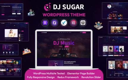 Dj Sugar Music Mobil Uyumlu WordPress Teması