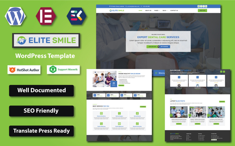 Elite Smile - Diş Hekimi ve Diş Kliniği WordPress Elementor Teması
