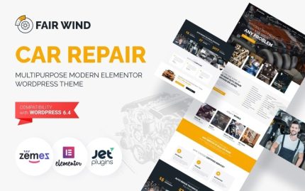 Fair Wind - Modern Araba Tamiri WordPress Elementor Teması