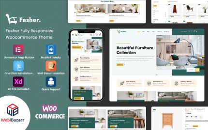 Fasher - Mobilya Elementor WooCommerce Teması