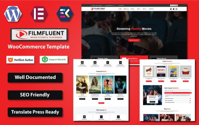 Film Fluent - Film Stüdyosu ve Film Yapımcısı WooCommerce Elementor Teması