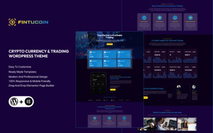 Fintucoin - Kripto Para ve Ticaret WordPress Teması
