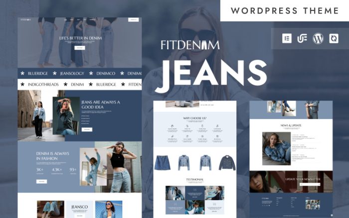 FitDenim - Kot & Moda Mağazası WordPress Elementor Teması
