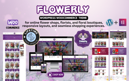 Flowerly - Çiçek Mağazası Elementor WooCommerce Mobil Uyumlu Tema