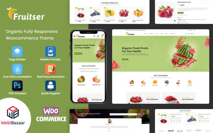 Fruitser - Bakkal WooCommerce Mağazası Teması