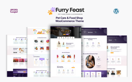 Furry Feast - Evcil Hayvan Bakımı, Veterinerlik Hizmetleri ve Evcil Hayvan Mağazası WooCommerce Teması