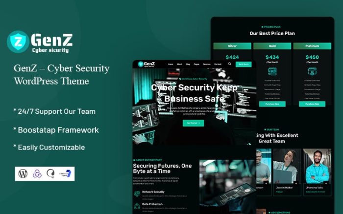 GenZ - Siber Güvenlik WordPress Teması