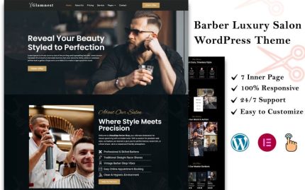 Glamnest - Lüks Salon ve Berber Dükkanı WordPress Teması