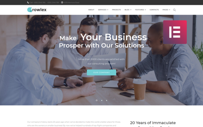 Glowlex - Consulting Services Multipurpose Clean WordPress Elementor Teması