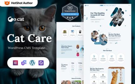 Go Cat - Evcil Hayvan Bakımı ve Bakımı WordPress Elementor Teması