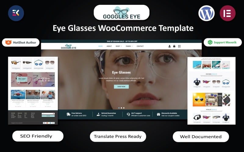 Goggles Eye - Gözlük WooCommerce Elementor Teması