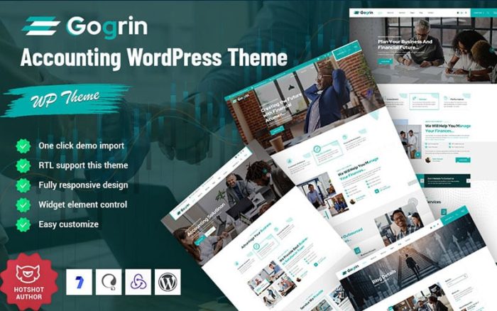 Gogrin - Mobil Uyumlu Muhasebe WordPress Teması
