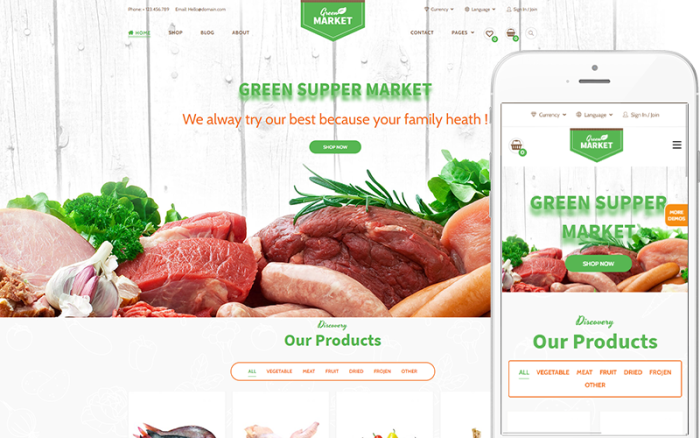 Green Market - Organik Gıda Restoranı Teması WooCommerce Teması