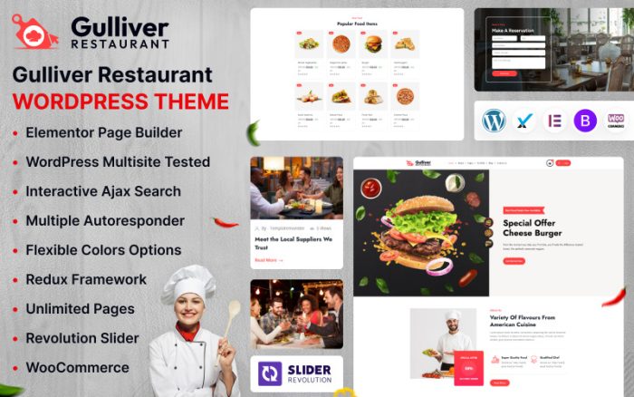 Gulliver Restoran WordPress Teması