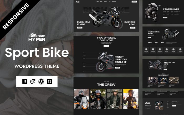 Hyperbike - Spor Bisikleti ve Biker Kulübü WordPress Elementor Teması
