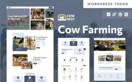 İnek Çiftliği - İnek Çiftliği ve Süt Üretimi WordPress Elementor Teması
