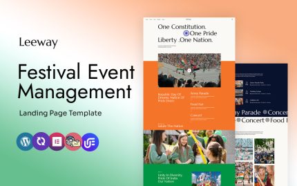 leeway - Festival Etkinlik Yönetimi ve Organizasyonu Landing Page WordPress Elementor Teması
