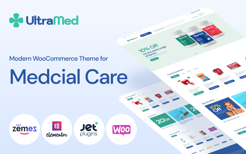 MedCare - Yumuşak ve Mobil Uyumlu Eczane WooCommerce Teması