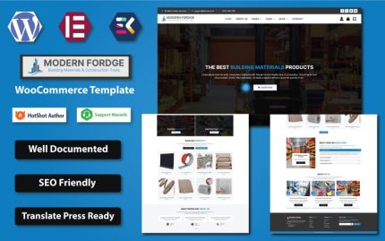 Modern Forge - İnşaat Malzemeleri ve İnşaat Aletleri Mağazası WooCommerce Elementor Teması