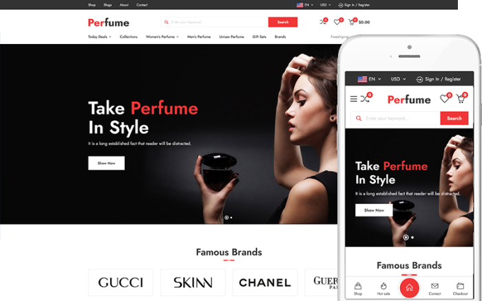 Parfüm - Kozmetik ve Parfüm Mağazası WooCommerce WordPress Teması