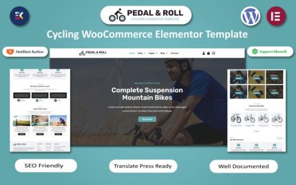 Pedal & Roll - Bisiklet WooCommerce Elementor Teması