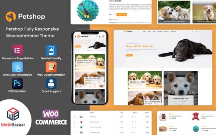 Petshop - Mobil Uyumlu Hayvan ve Evcil Hayvan WordPress Elementor Teması