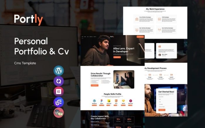 Portly - Kişisel Portföy Çok Amaçlı Mobil Uyumlu WordPress Teması