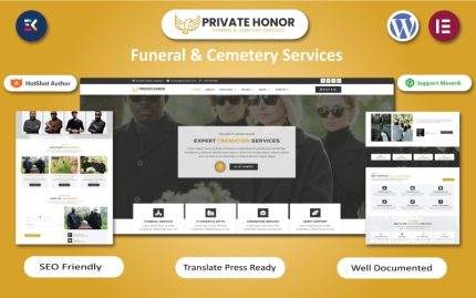 Private Honor - Cenaze ve Mezarlık Hizmetleri WordPress Elementor Teması