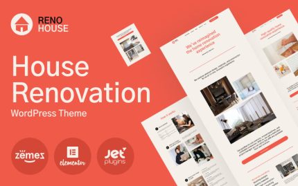 RenoHouse - Modern İnşaat Projesi Web Sitesi WordPress Teması
