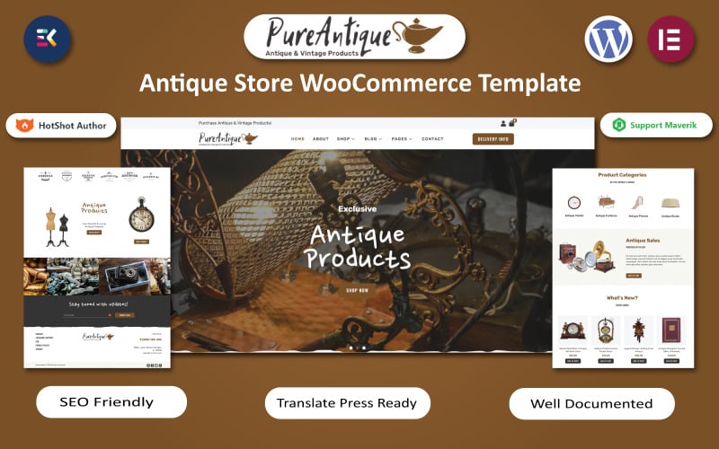Saf Antika - Antika ve Sanat Galerisi Mağazası WooCommerce Elementor Teması