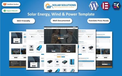 Solar Çözümler - Güneş Enerjisi, Rüzgar ve Enerji WooCommerce Elementor Teması