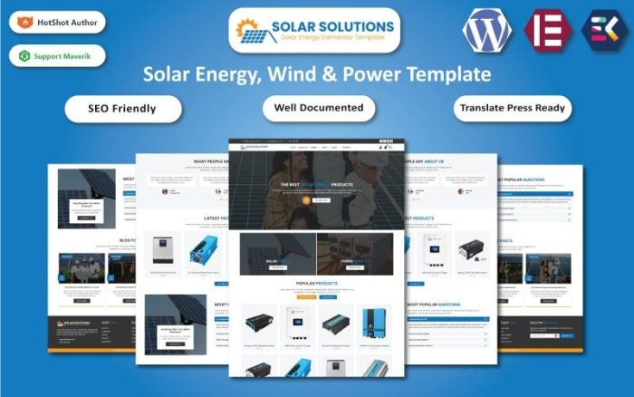 Solar Çözümler - Güneş Enerjisi, Rüzgar ve Enerji WooCommerce Elementor Teması