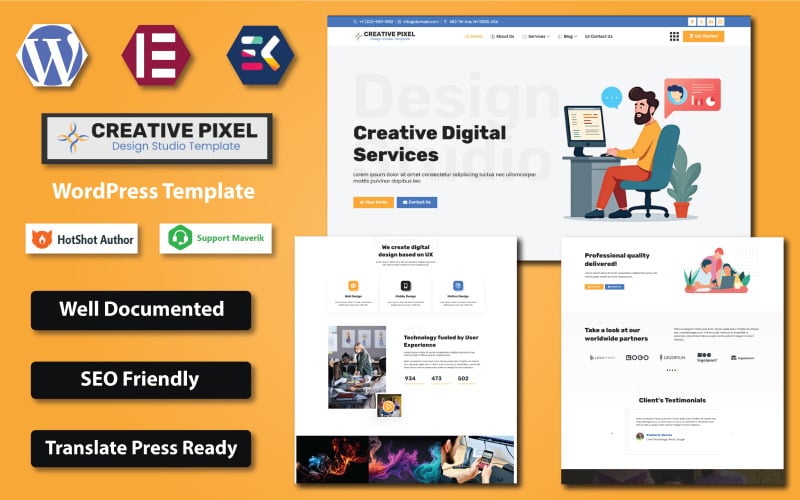TasarımStüdyo - Yaratıcılar ve Ajanslar için Modern Portföy WordPress Elementor Teması