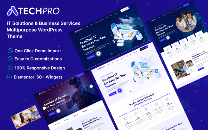TechPro - BT Çözümleri ve İş Hizmetleri Çok Amaçlı WordPress Teması