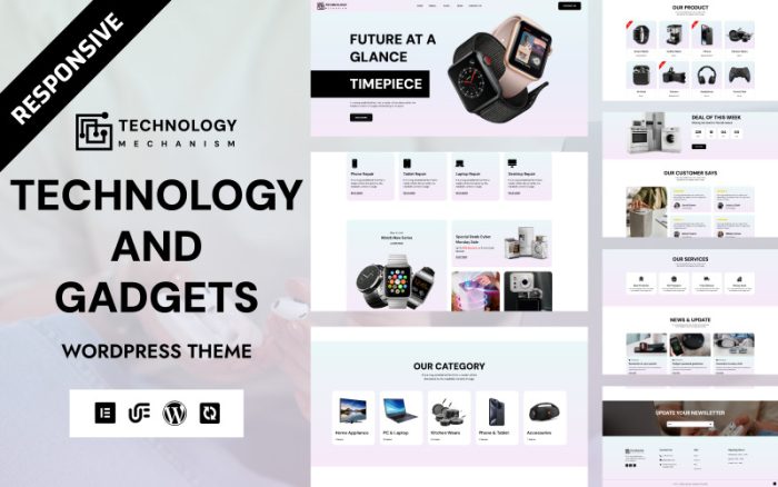 Teknoloji - Elektronik ve Gadget WooCommerce Elementor Teması